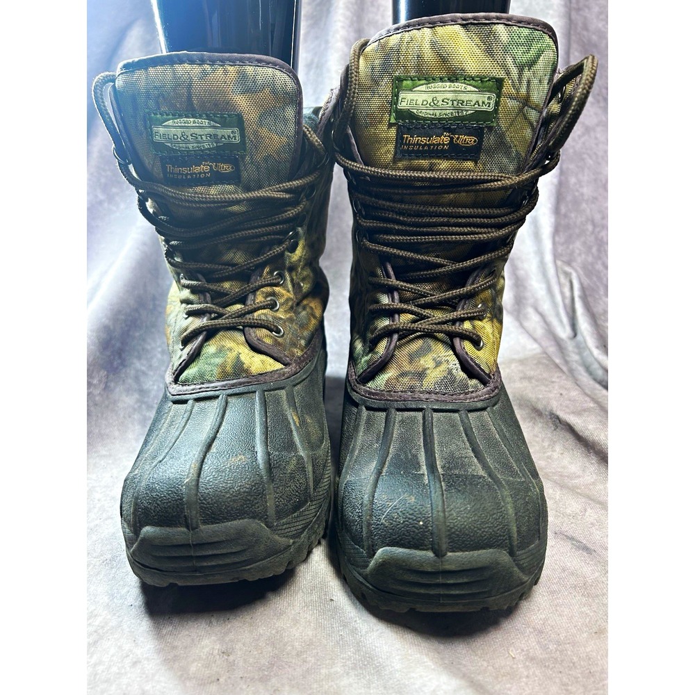Field & Stream Camo ultra Insulated Hunting Boots US Size 7 hunting winter